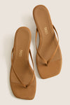 Camel Suede Square Toe Julia Heels