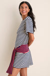 Navy Stripe Combo Lottie T-Shirt Mini Dress