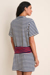 Navy Stripe Combo Lottie T-Shirt Mini Dress