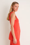 Coral Red Del Mar Knit Vest Top