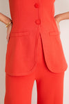 Coral Red Del Mar Knit Vest Top