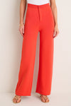 Coral Red Jabber Knit Pants