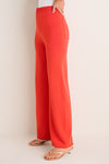 Coral Red Jabber Knit Pants