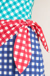 Teal Gingham Multi Belem Poplin Midi Dress