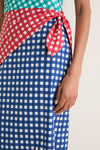 Teal Gingham Multi Belem Poplin Midi Dress