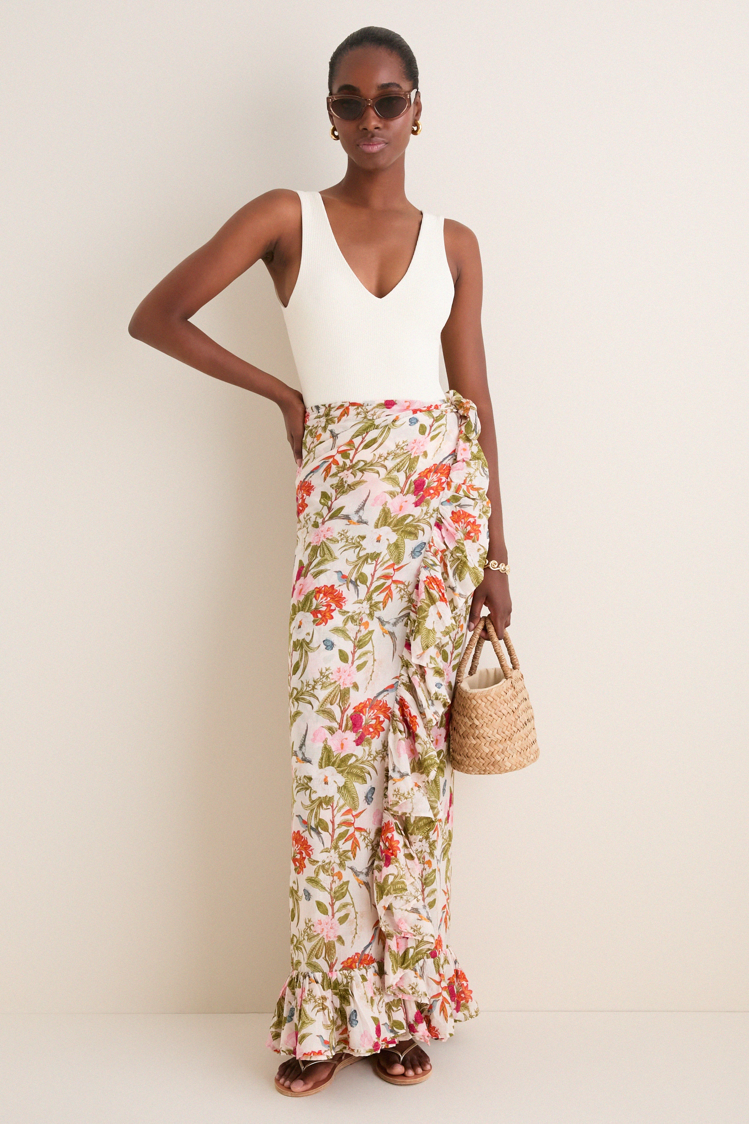 Land of Flowers Blossoms Ruffle Power Pareo