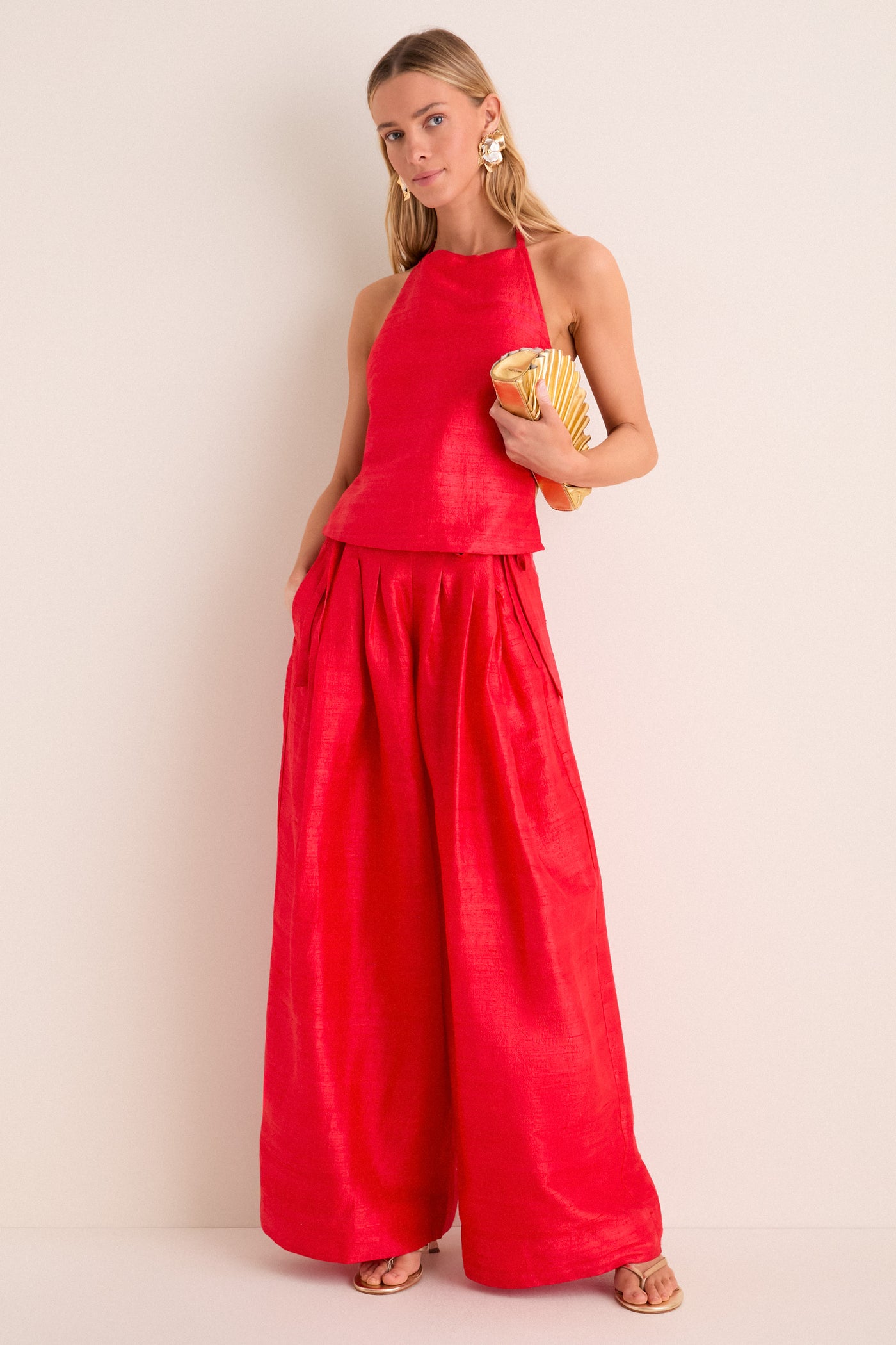 Taffy Banyan Pleated Snap Pant