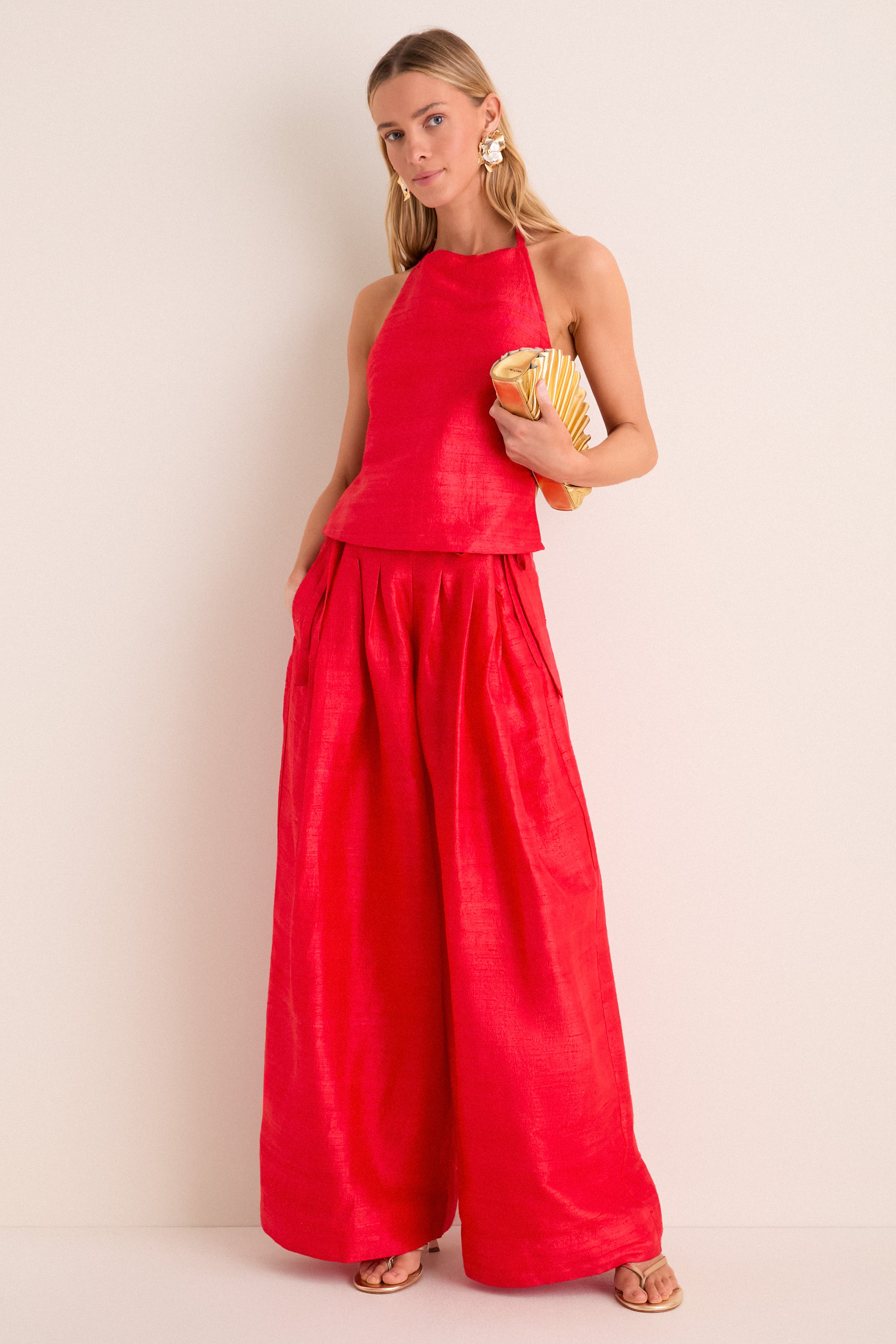 Taffy Banyan Pleated Snap Pant