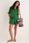 Tonal Green Seersucker Raven Short