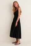 Black Seersucker Landis Dress