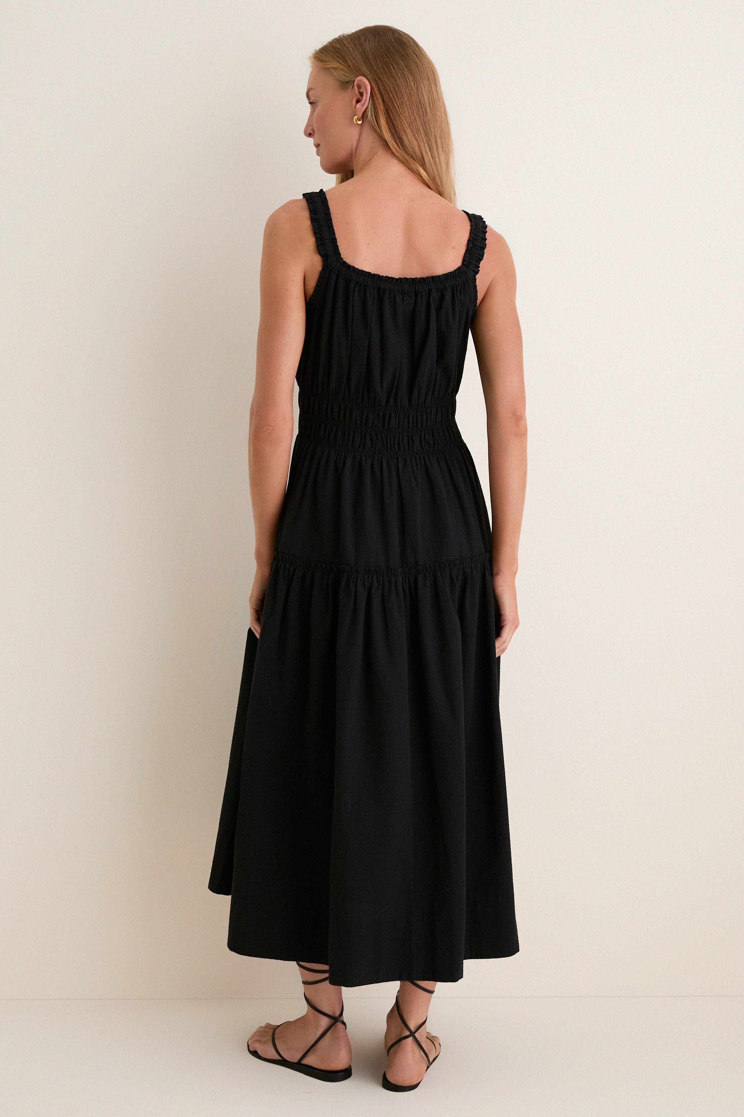 Black Seersucker Landis Dress | Tuckernuck