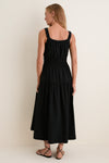 Black Seersucker Landis Dress