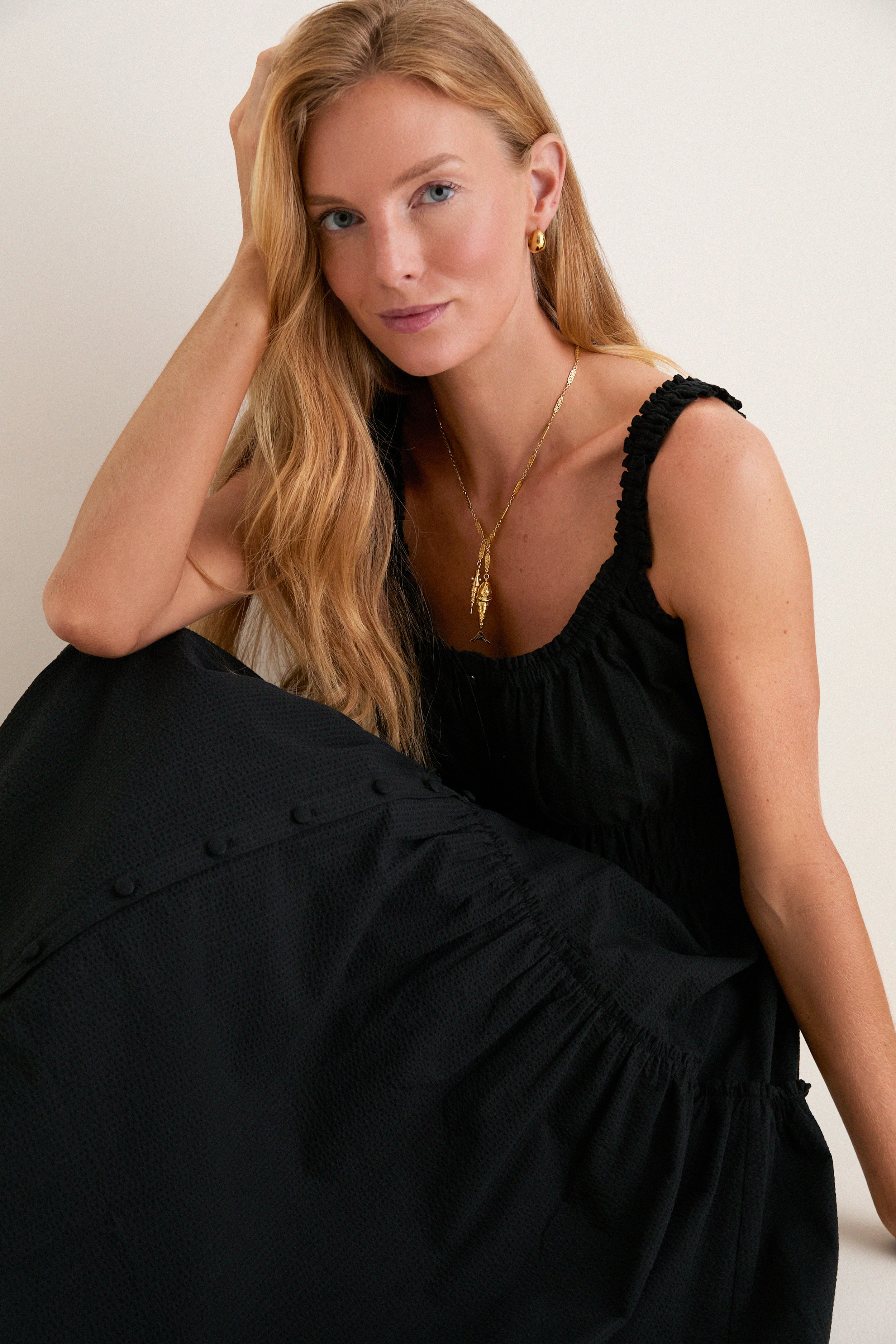 Black Seersucker Landis Dress | Tuckernuck