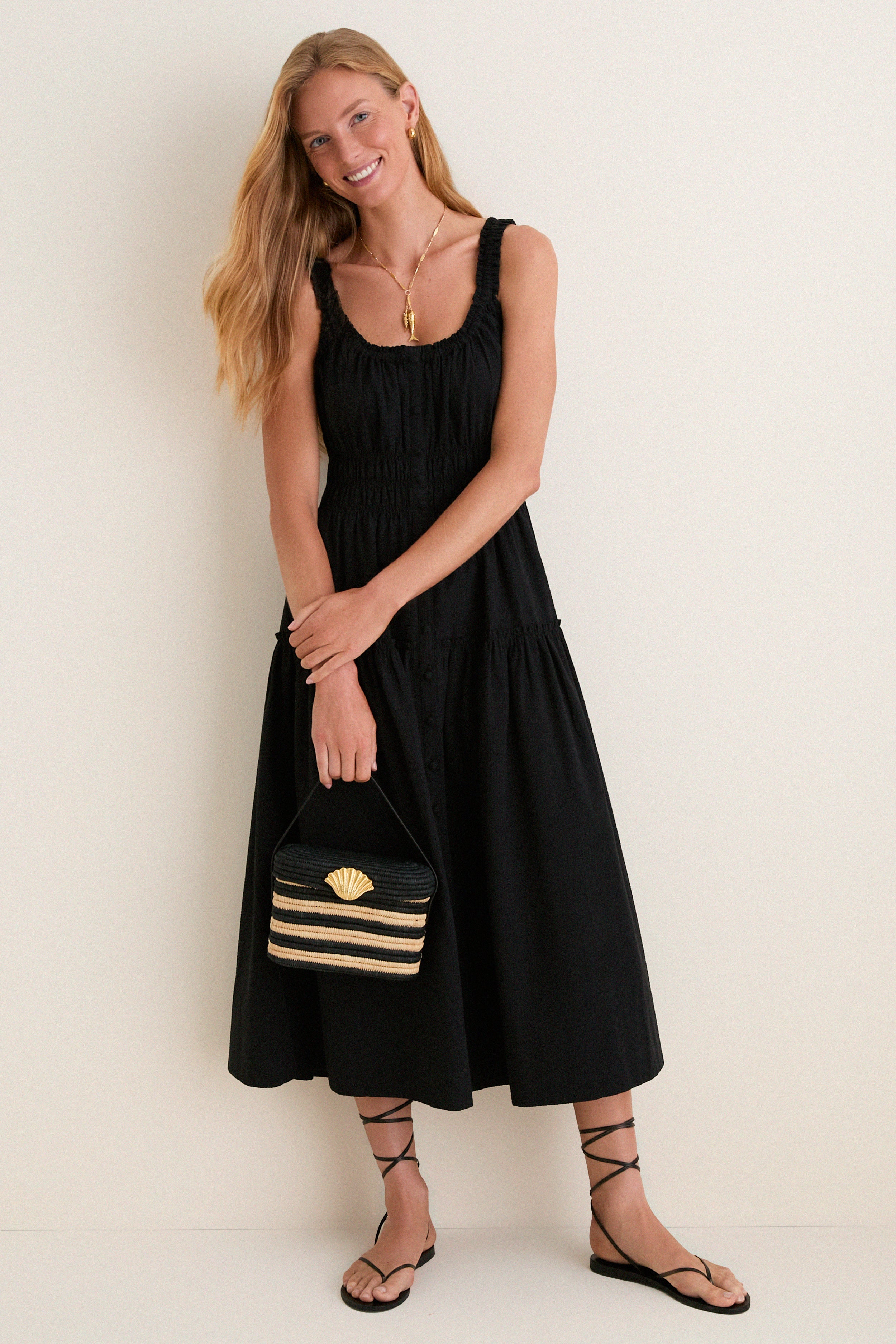 Black Seersucker Landis Dress | Tuckernuck