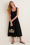 Black Seersucker Landis Dress