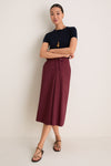 Port Poplin Belted Paulette Skirt