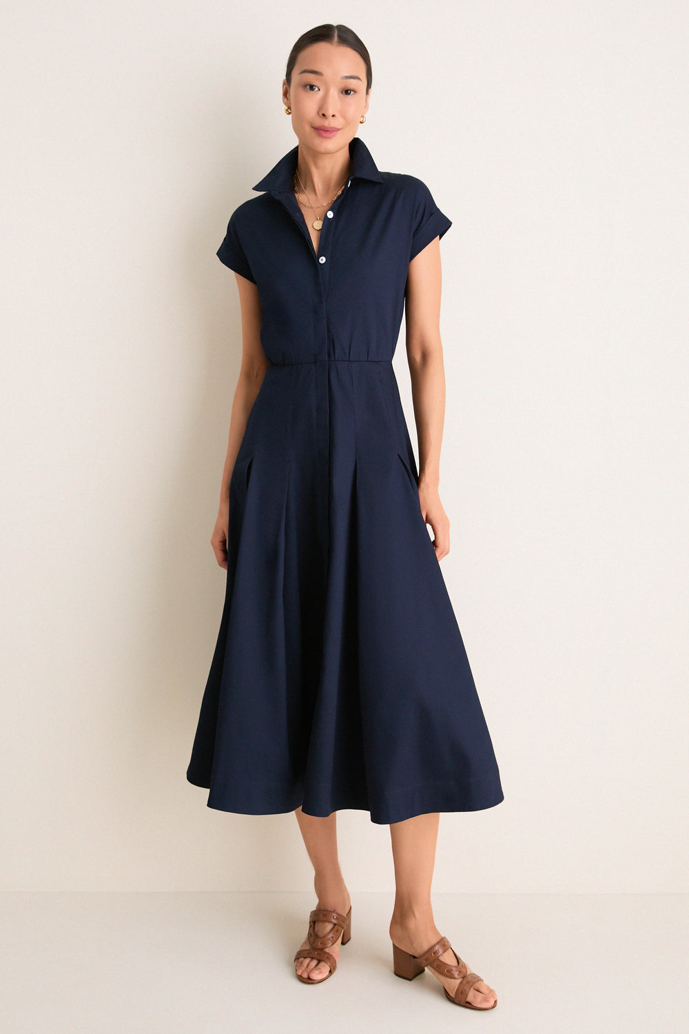 tuckernuck shirt dress Blue Stripe Royal Blue Stripe / XXXL 55% Linen Tuckernuck Navy Caterina Shirt Dress