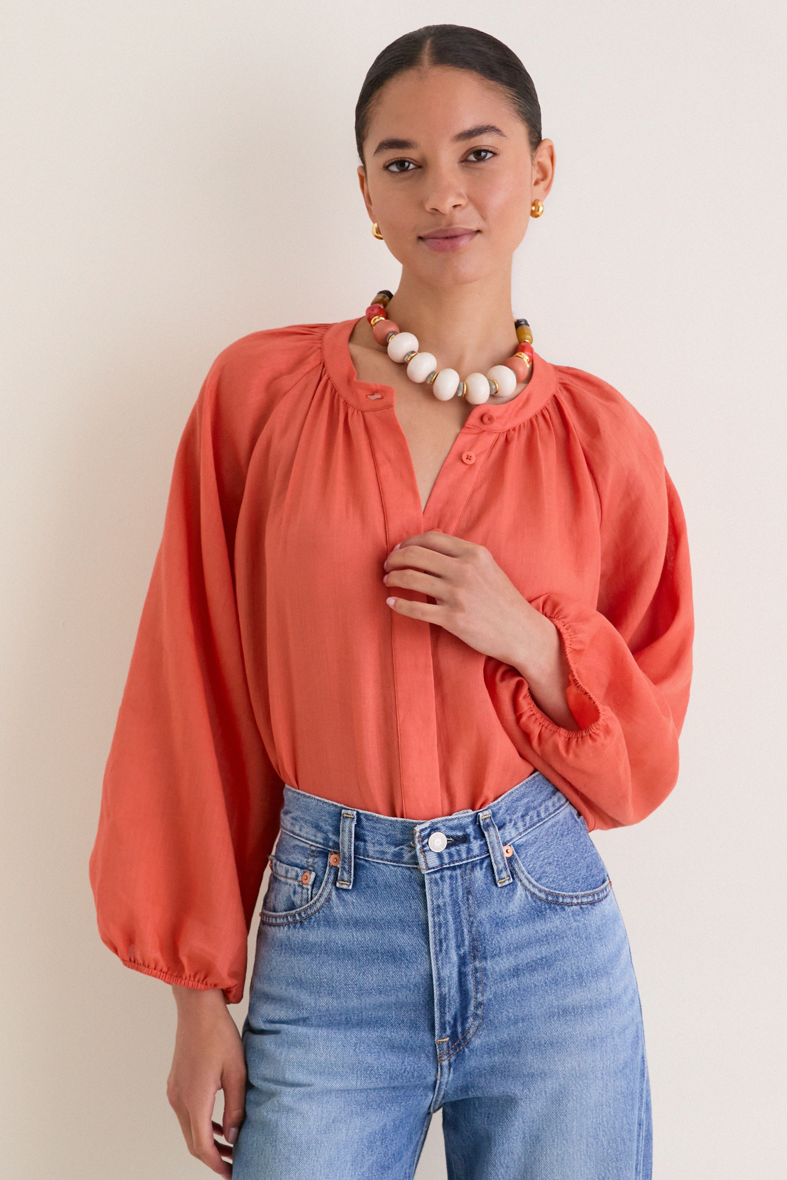 Terracotta Sawyer Blouse | Tuckernuck