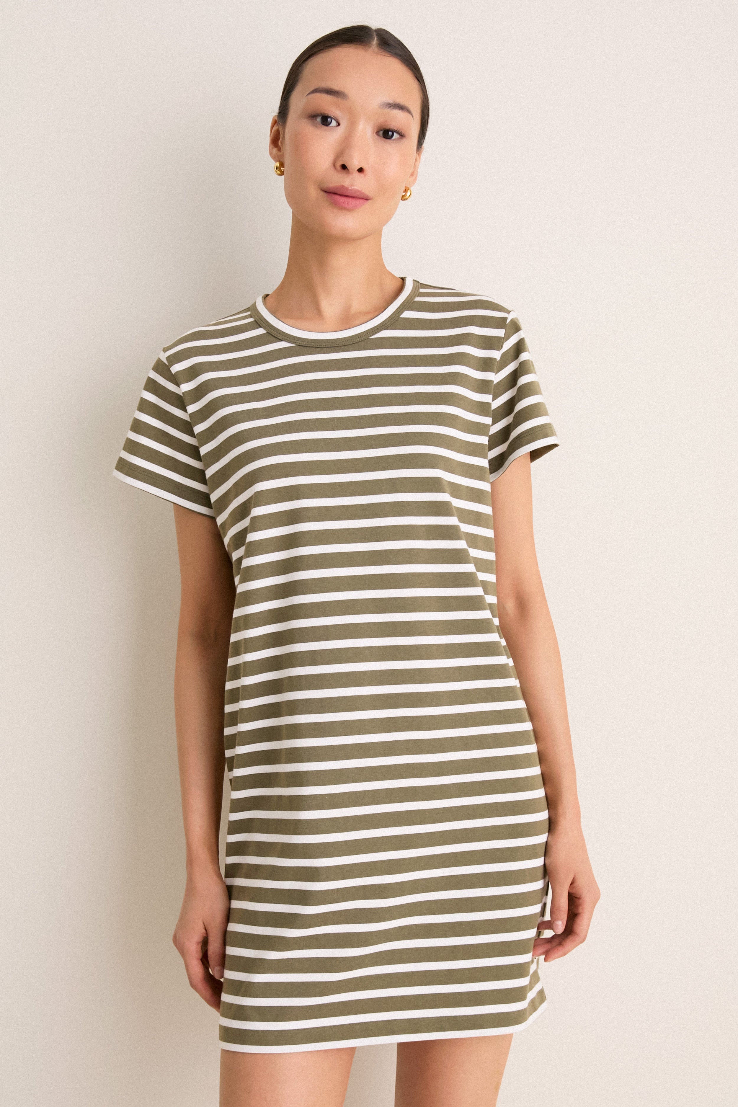Green Stripe Parker Mini Dress