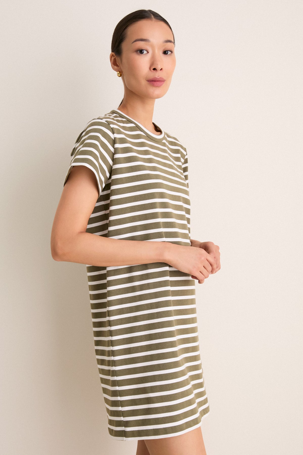 Green Stripe Parker Mini Dress