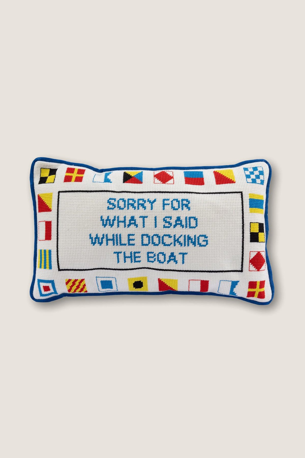 Docking the Boat Needlepoint Pillow