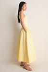 T Bird Yellow Poplin Woven Crewneck Dress