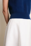 Cream Cotton Blend Woven Midi Circle Skirt