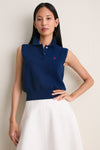 East Side Royal Cotton Sleeveless Polo Knit