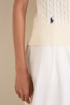 Clubhouse Cream Cotton Short Sleeve Henley Sweater