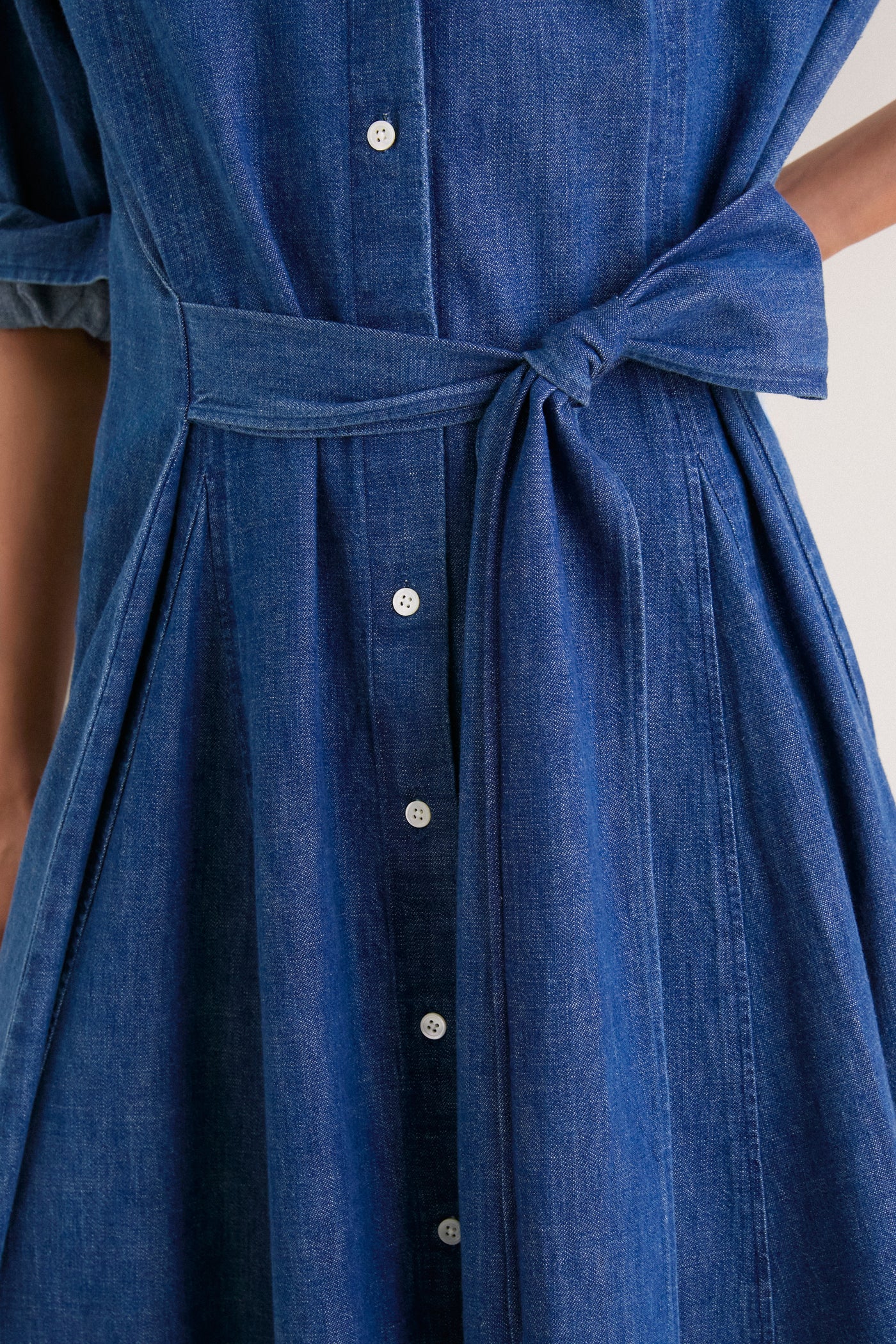 Chambray Blue Prosperity Woven Tie Dress