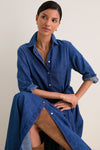 Chambray Blue Prosperity Woven Tie Dress