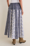 Blue Print Multi Woven A Line Midi Skirt