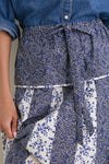 Blue Print Multi Woven A Line Midi Skirt