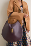 Midnight Merlot Polo ID Calfskin Medium Shoulder Bag