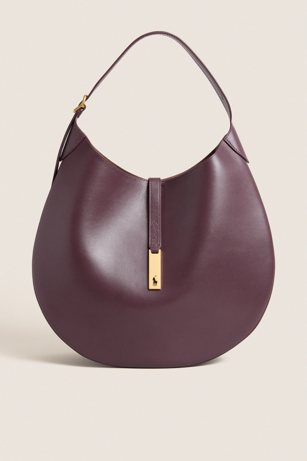 Midnight Merlot Polo ID Calfskin Medium Shoulder Bag