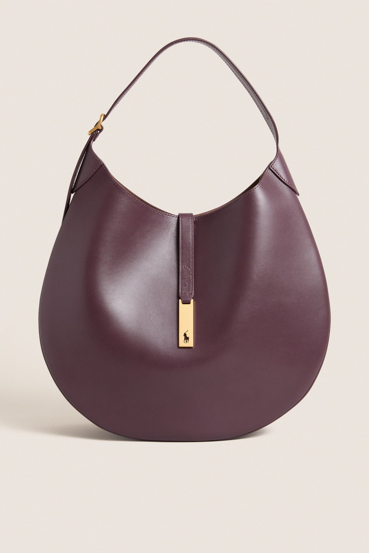 Midnight Merlot Polo ID Calfskin Medium Shoulder Bag