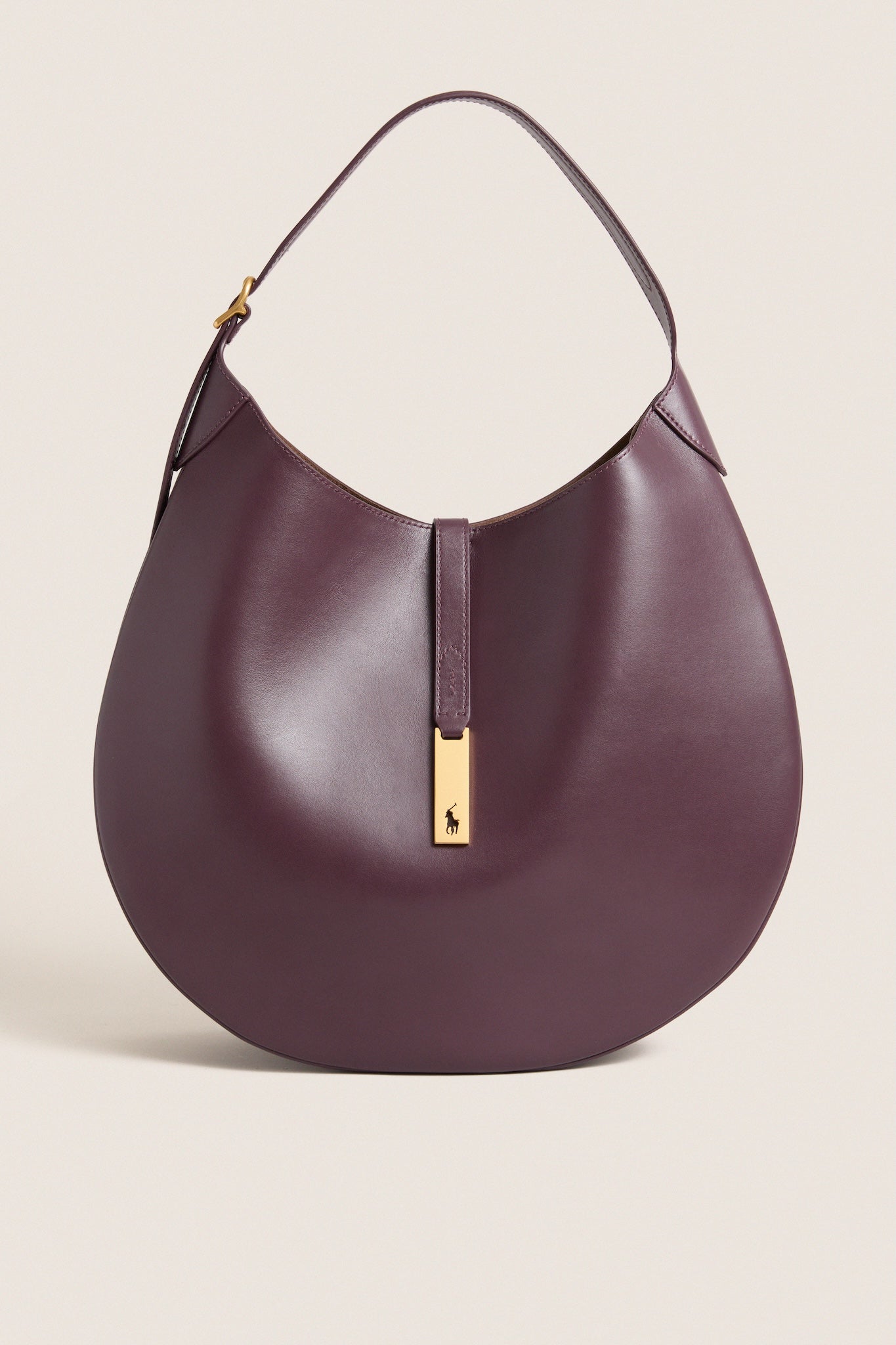Midnight Merlot Polo ID Calfskin Medium Shoulder Bag
