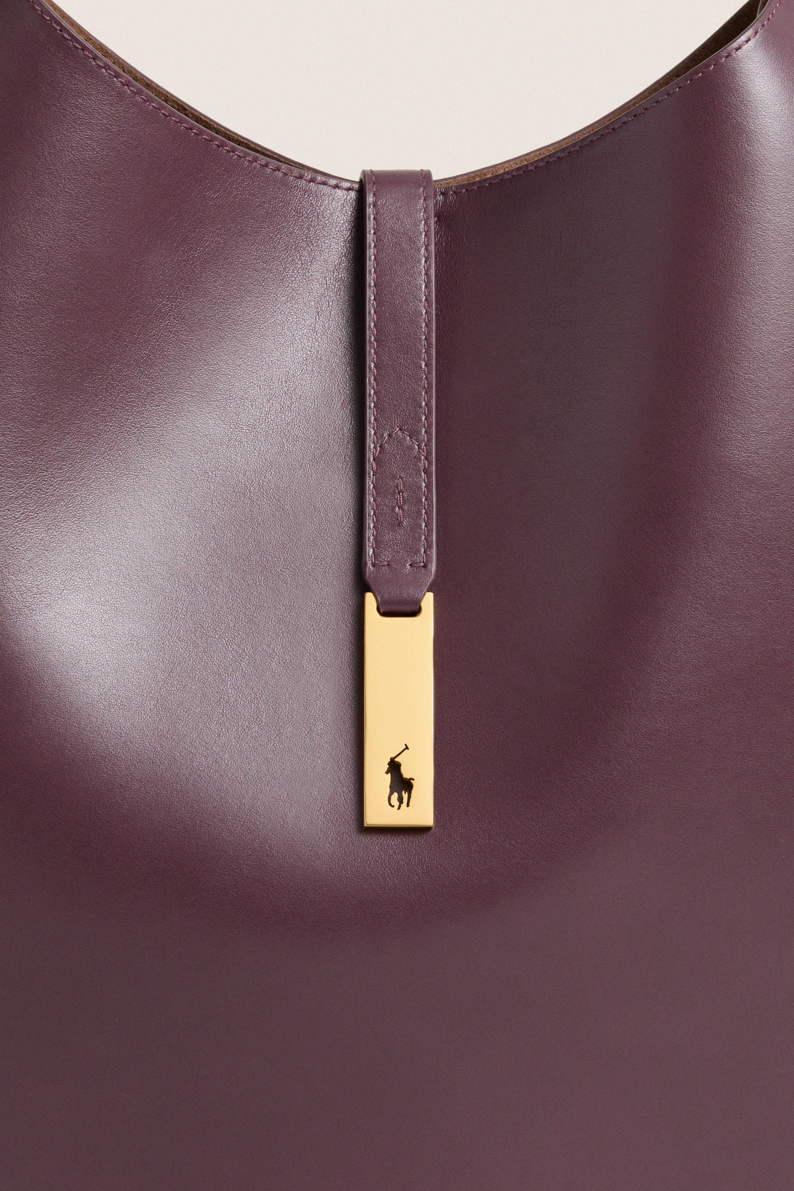 Midnight Merlot Polo ID Calfskin Medium Shoulder Bag