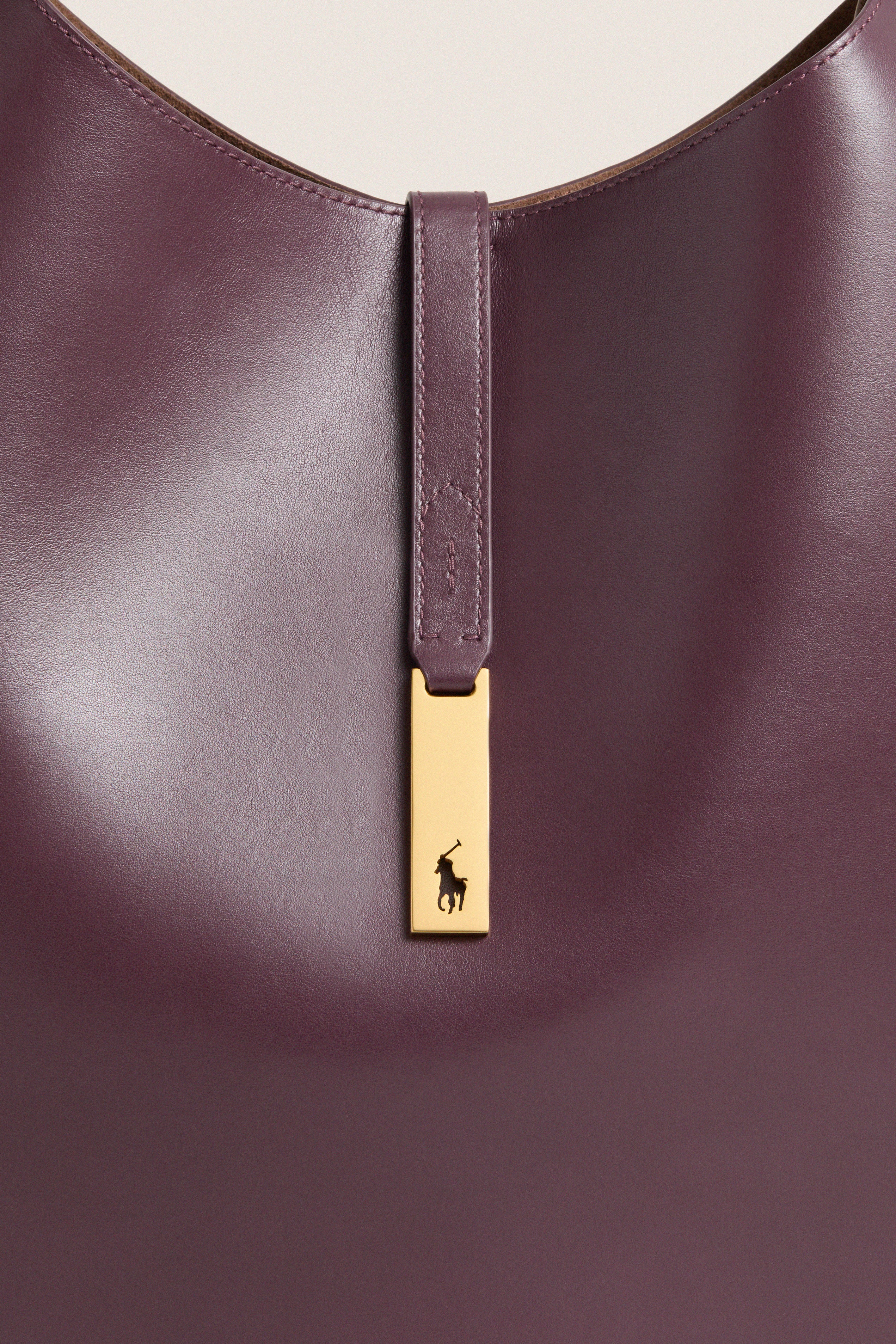 Midnight Merlot Polo ID Calfskin Medium Shoulder Bag