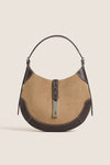 Clay Tobacco Polo ID Suede-Leather Small Shoulder Bag
