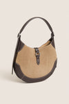 Clay Tobacco Polo ID Suede-Leather Small Shoulder Bag