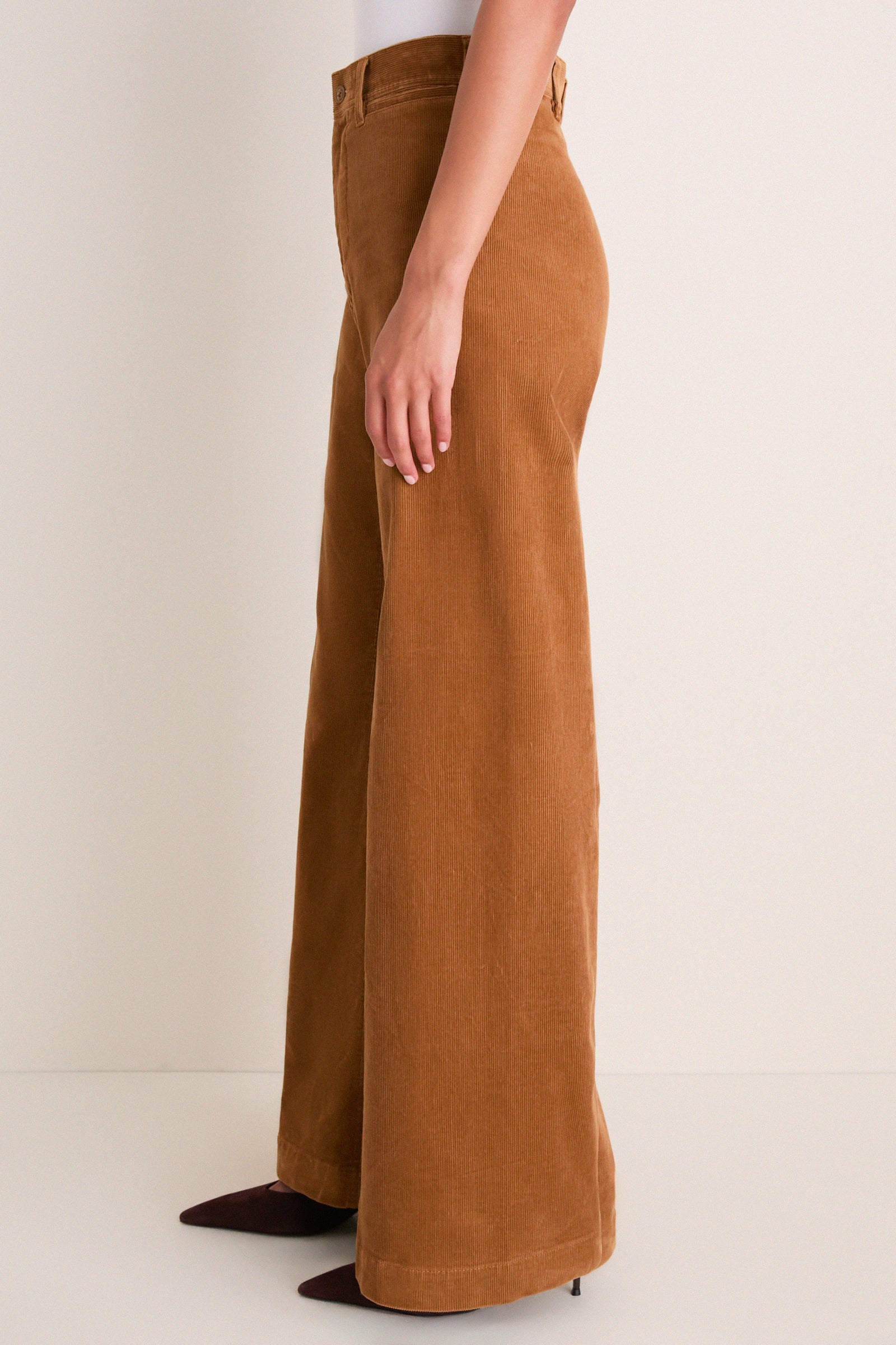 Tan Corduroy Flare Pant