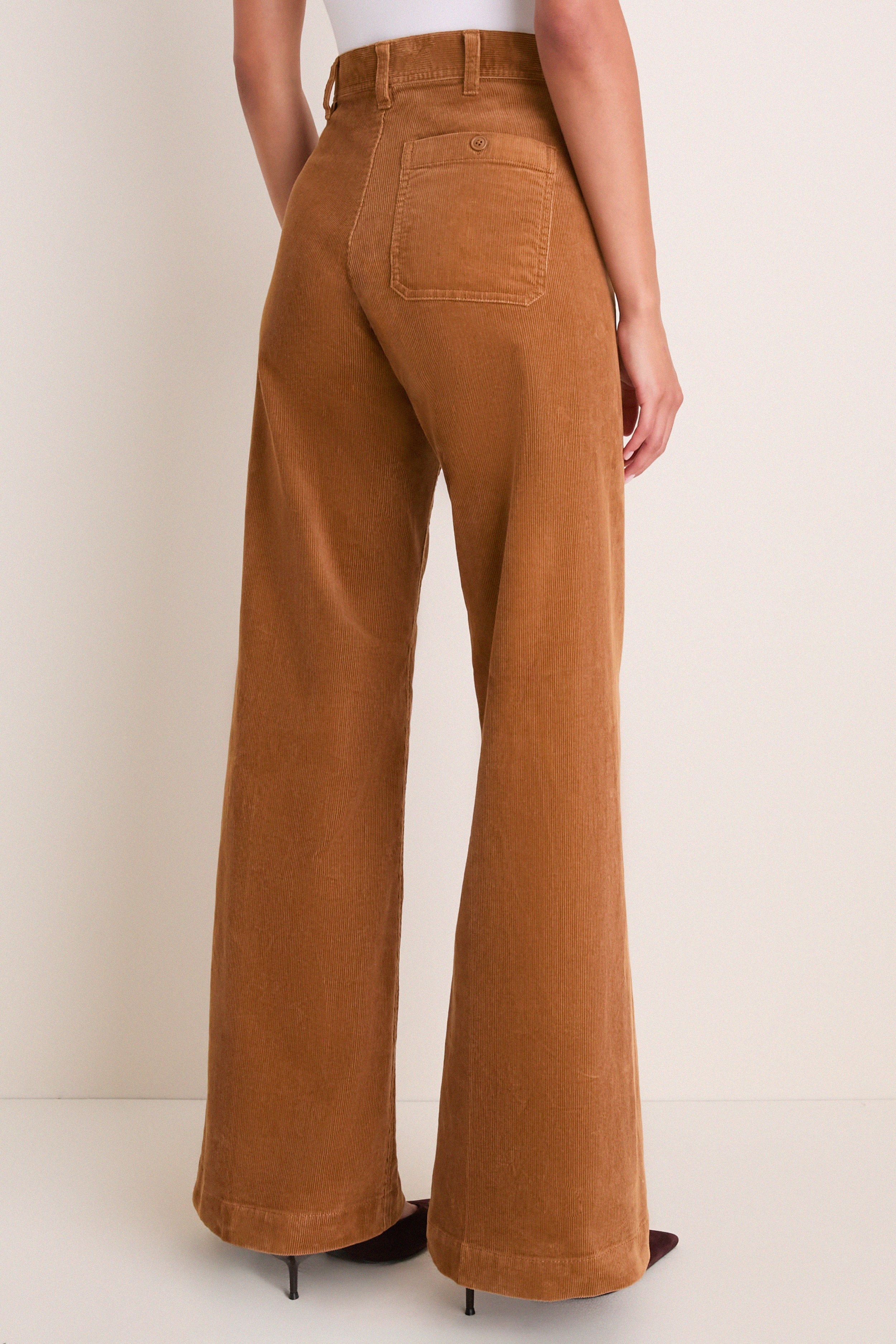 Tan Corduroy Flare Pant
