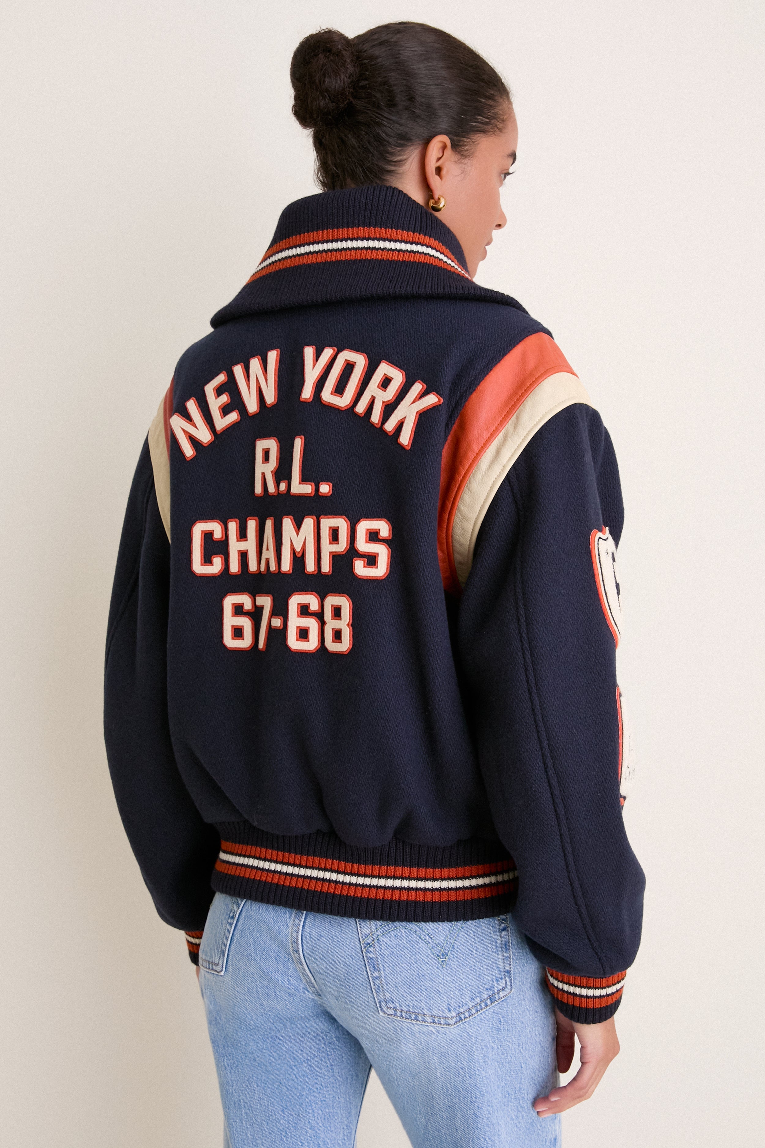 Hunter Navy Wool Bomber Coat