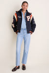 Hunter Navy Wool Bomber Coat
