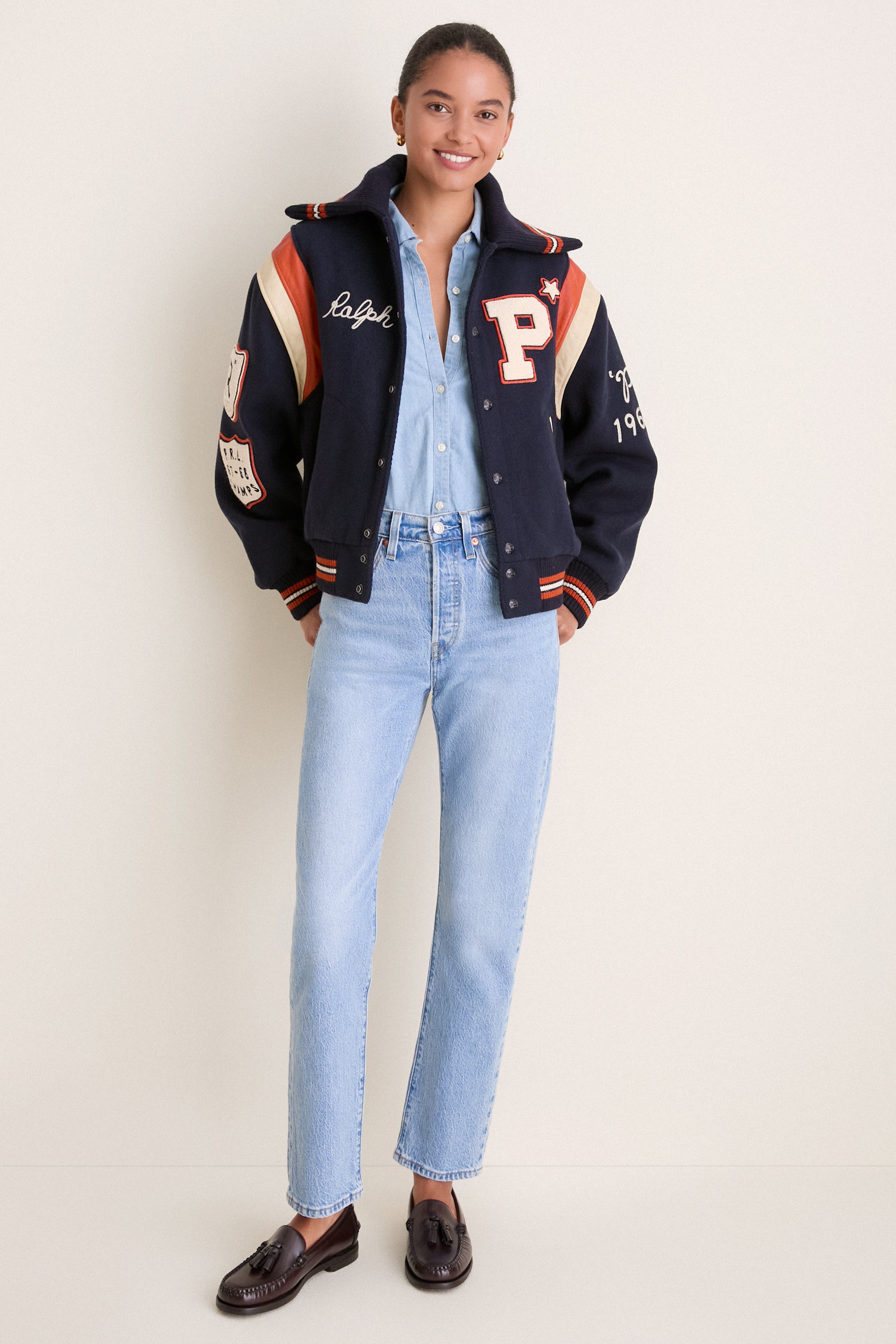 Hunter Navy Wool Bomber Coat