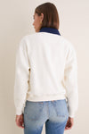 Warm White Arctic Fleece Long Sleeve Collared Sweatshirt