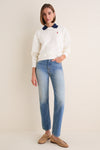 Warm White Arctic Fleece Long Sleeve Collared Sweatshirt