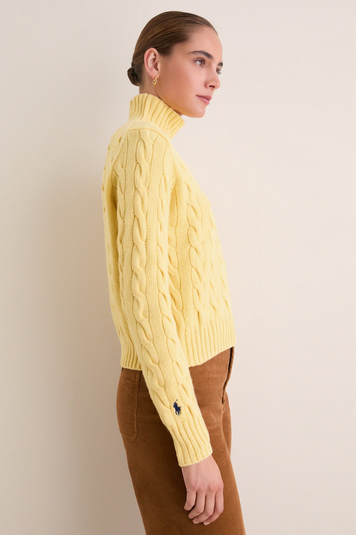 Fall Yellow Long Sleeve Turtleneck Sweater