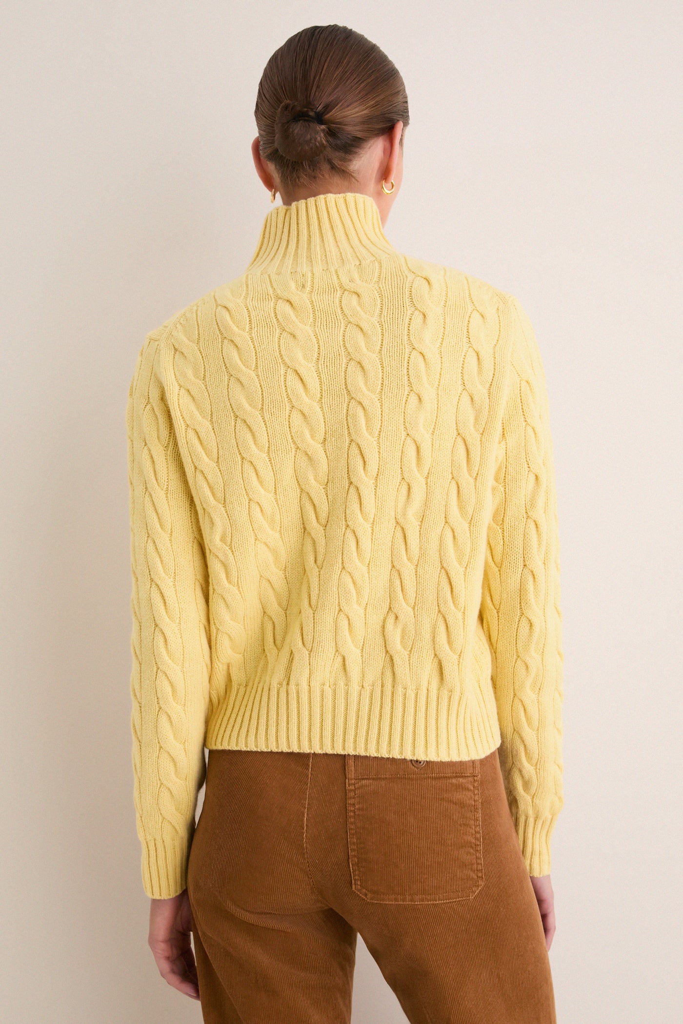 Fall Yellow Long Sleeve Turtleneck Sweater